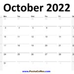 2022 October Calendar Planner Printable Monthly
