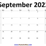 2022 September Calendar Planner Printable Monthly