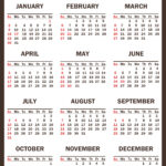 2022 Calendar with Holidays, Printable Free, Vertical, Brown