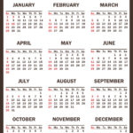2023 Calendar with Holidays, Printable Free, Vertical, Brown