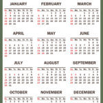 2023 Calendar with Holidays, Printable Free, Vertical, Green