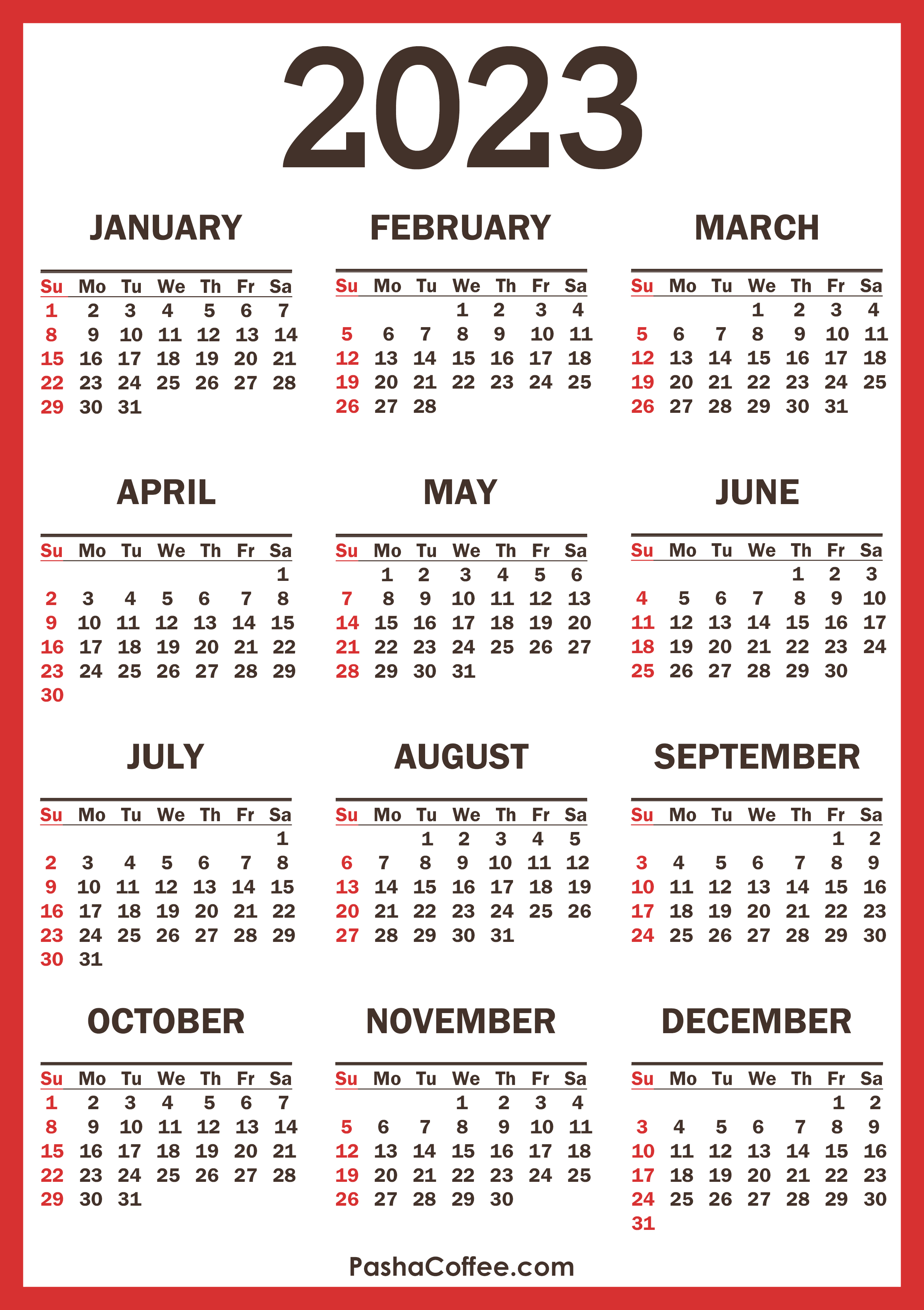 2025 Holiday Calendar Printable