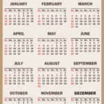 2025 Calendar with Holidays, Printable Free, Vertical, Beige