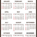 2025 Calendar with Holidays, Printable Free, Vertical, Brown
