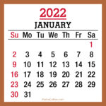January 2022 Monthly Calendar, Printable Free, Beige, Sunday Start