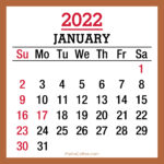 January 2022 Monthly Calendar with Holidays, Printable Free, Beige, Sunday Start