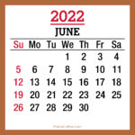 June 2022 Monthly Calendar, Printable Free, Beige, Sunday Start