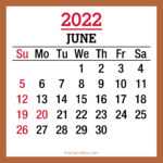 June 2022 Monthly Calendar with Holidays, Printable Free, Beige, Sunday Start
