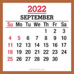 September 2022 Monthly Calendar with Holidays, Printable Free, Beige, Sunday Start