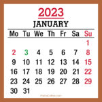 January 2023 Monthly Calendar with UK Holidays, Printable Free, Beige