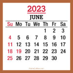June 2023 Monthly Calendar with Holidays, Printable Free, Beige, Sunday Start