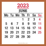 June 2023 Monthly Calendar with UK Holidays, Printable Free, Beige