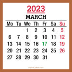 March 2023 Monthly Calendar with UK Holidays, Printable Free, Beige
