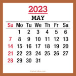 May 2023 Monthly Calendar, Printable Free, Beige, Sunday Start