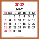 May 2023 Monthly Calendar with Holidays, Printable Free, Beige, Sunday Start