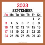 September 2023 Monthly Calendar, Printable Free, Beige, Sunday Start