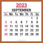 September 2023 Monthly Calendar with Holidays, Printable Free, Beige, Sunday Start