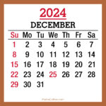 December 2024 Monthly Calendar with Holidays, Printable Free, Beige, Sunday Start