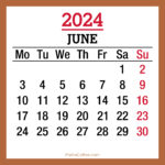 June 2024 Monthly Calendar with UK Holidays, Printable Free, Beige