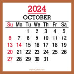 October 2024 Monthly Calendar with Holidays, Printable Free, Beige, Sunday Start