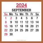 September 2024 Monthly Calendar with Holidays, Printable Free, Beige, Sunday Start
