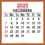 December 2025 Monthly Calendar with Holidays, Printable Free, Beige, Sunday Start