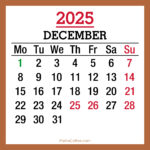 December 2025 Monthly Calendar with UK Holidays, Printable Free, Beige