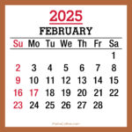 February 2025 Monthly Calendar with Holidays, Printable Free, Beige, Sunday Start