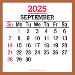 September 2025 Monthly Calendar with Holidays, Printable Free, Beige, Sunday Start