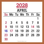 2028-Calendar-Canada-Holidays-April-Beige-SS-001