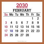 2030-Calendar-Canada-Holidays-February-Beige-SS-001