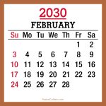 2030-Calendar-February-Beige-SS-001