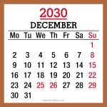 December 2030 Monthly Calendar with UK Holidays, Printable Free, Monday Start 2030-Calendar-UK-Holidays-December-Beige-MS-001