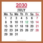 July 2030 Monthly Calendar with UK Holidays, Printable Free, Monday Start 2030-Calendar-UK-Holidays-July-Beige-MS-001